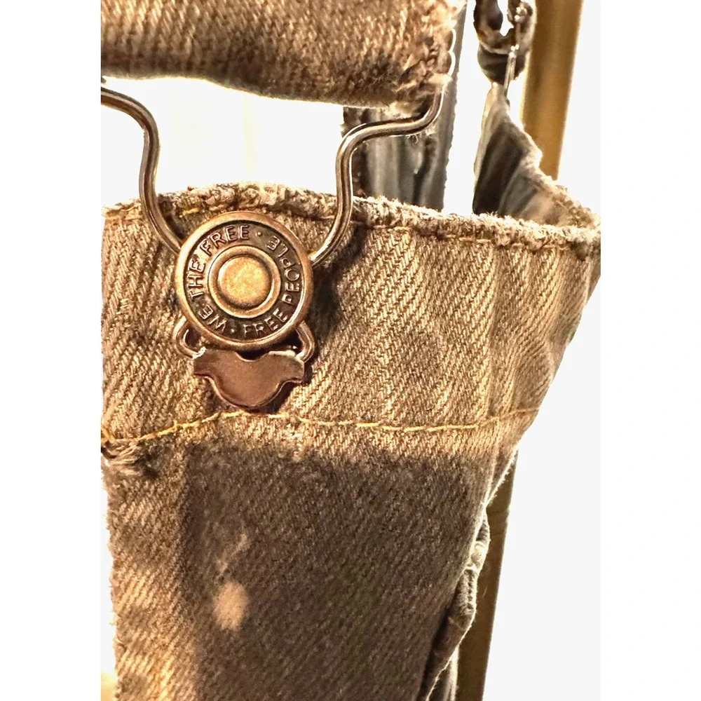 Free People Washed Olive Overalls Jumpsuit